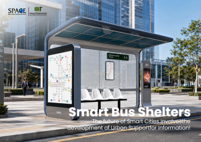 Solar Smart Bus Shelter with Digital Route Map Display | Masterway
