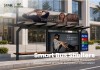 Outdoor Advertising Bus Shelter with Large Billboard and Light Box Display
