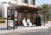 Middle East Style Bus Shelter with Advertising Light Box and Islamic Pattern Screen