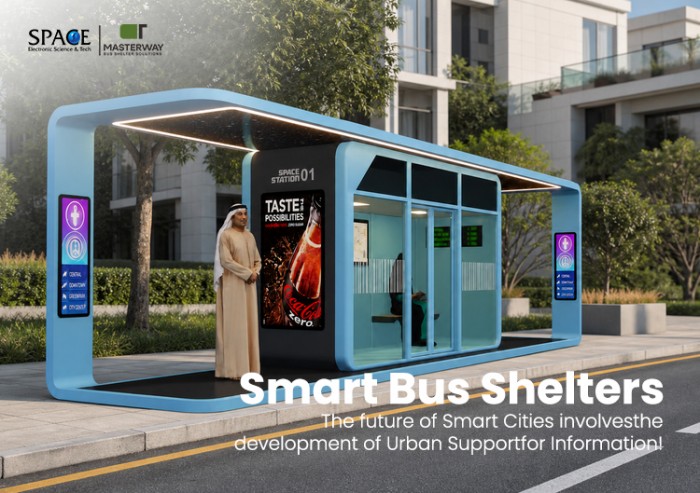 Modern Smart Bus Shelter with Digital Information Display | MASTERWAY