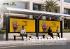 Curved Roof Advertising Bus Shelter with Double Light Box Display Curved Roof Advertising Bus Shelter with Double Light Box Display
