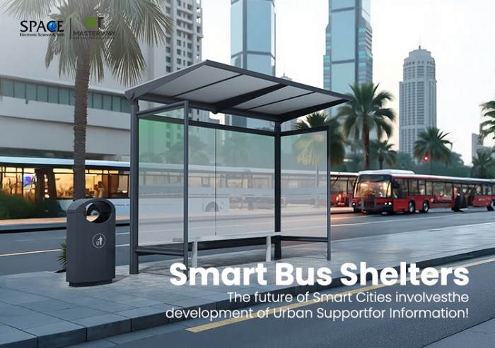 Simple Bus Shelter with Flat Roof and Aluminum Bench for Public Transit