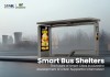 Modern Minimalist Bus Shelter with Advertising Light Box and Glass Panels