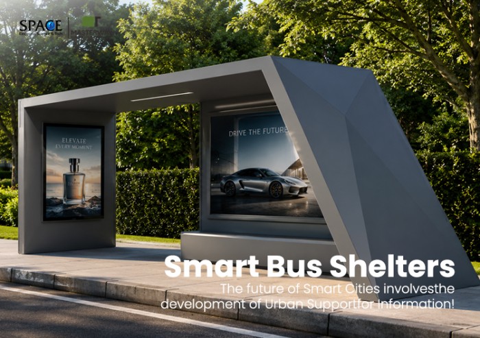 Modern Modular Bus Shelter with Advertising Light Boxes and LED Lighting | Masterway