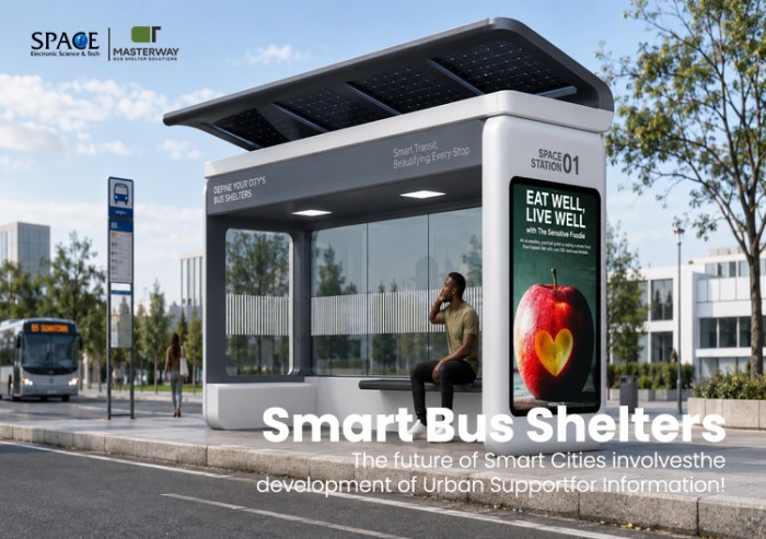 Solar Bus Shelter with Advertising Light Box | Masterway