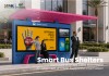 Modern Smart Bus Shelter with LED Advertising Display and Digital Information Screen
