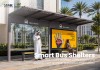 Flat Roof Modular Bus Shelter with Backlit Advertising Light Box Flat Roof Modular Bus Shelter with Backlit Advertising Light Box