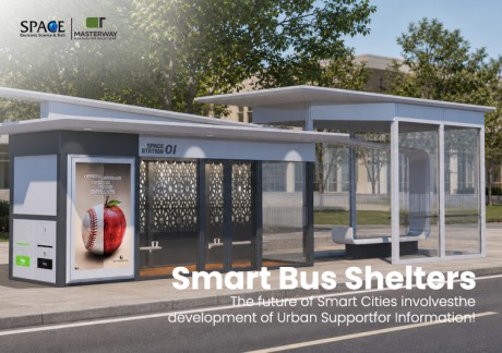 Enclosed Smart Bus Shelter with Rooftop Advertising Light Box