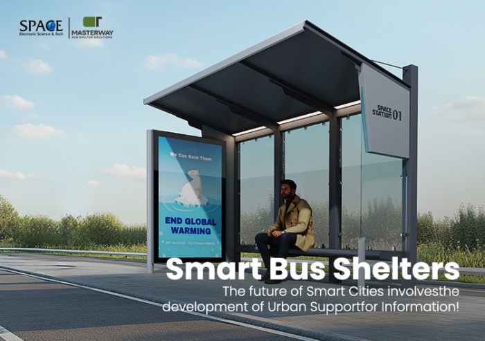 Outdoor Bus Shelter with Light Box Advertising Display for Urban Public Transport Station