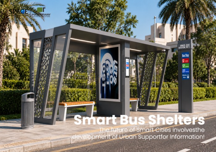 Modern Modular Bus Shelter with Advertising Light Box and Bus Stop Sign | Masterway Modern Modular Bus Shelter with Advertising Light Box and Bus Stop Sign | Masterway