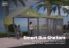 Modern Enclosed Glass Bus Shelter with Advertising Panel