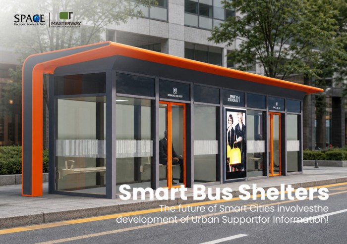 Enclosed Smart Bus Shelter with Advertising Light Box | MASTERWAY