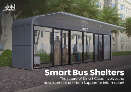 Enclosed Smart Bus Shelter with Sliding Glass Doors