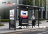 Modern Bus Shelter with Advertising Light Box and Digital Bus Stop Sig