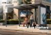 Modular Bus Shelter with Advertising Light Box and Bus Stop Sign