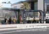 Large Modular Smart Bus Shelter with Perforated Metal Design and Route Sign