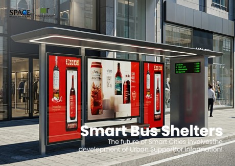 Smart Advertising Bus Shelter with LED Route Display and Light Boxes