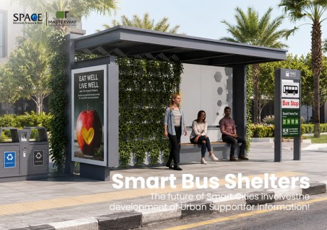 Eco-Friendly Modular Bus Shelter with Green Wall and Advertising Light Box