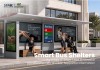 Modern Advertising Bus Shelter with Integrated Poster Light Boxes