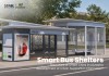 Enclosed Smart Bus Shelter with Rooftop Advertising Light Box