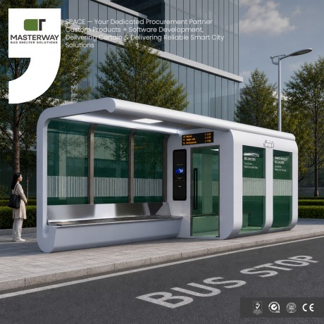 Enclosed Smart Bus Shelter with Digital Timetable | MASTERWAY