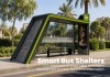 Modern Modular Bus Shelter with Advertising Light Box and LED Strip Lighting | Masterway