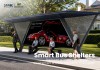 Modern Advertising Bus Shelter with Large Lightbox and Perforated Metal Panels