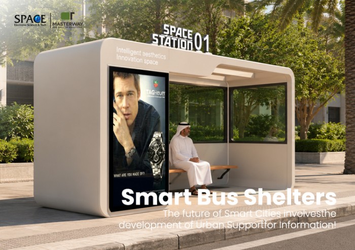 Enclosed Bus Shelter with Digital Advertising Display | Masterway