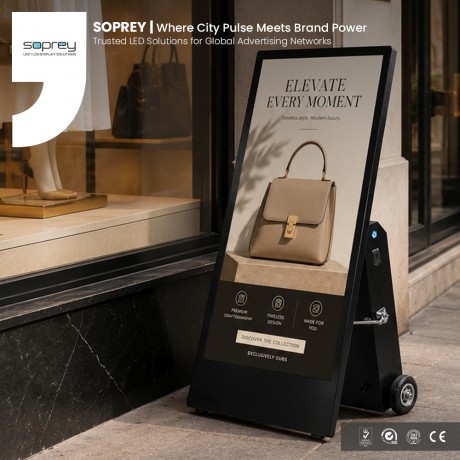 43 Inch Outdoor LCD Advertising Display Portable Digital Signage Poster Screen for Retail Advertising