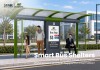 Modular Bus Shelter with Curved Roof and Route Information Display