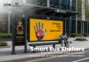 Modern Advertising Bus Shelter with Large Billboard Panel and Side Light Box