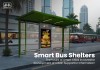 Modern Green Powder Coated Outdoor Bus Shelter with Seating and Advertising Panel