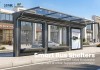 Modern Modular Bus Shelter with Glass Canopy and Advertising Light Box | Masterway