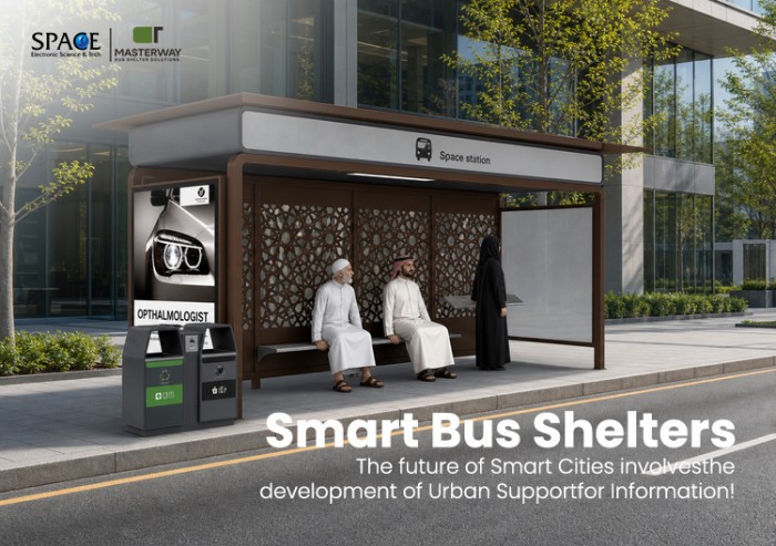 Middle East Style Bus Shelter with Advertising Light Box and Decorative Screen Middle East Style Bus Shelter with Advertising Light Box and Decorative Screen