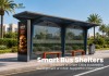 Modular Bus Shelter with Advertising Light Box and LED Strip Lighting | Masterway