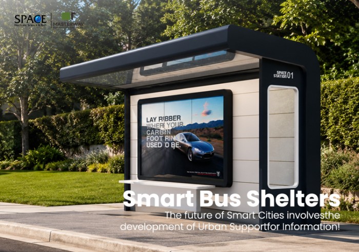 Modern Modular Bus Shelter with Advertising Light Box | Masterway Modern Modular Bus Shelter with Advertising Light Box | Masterway